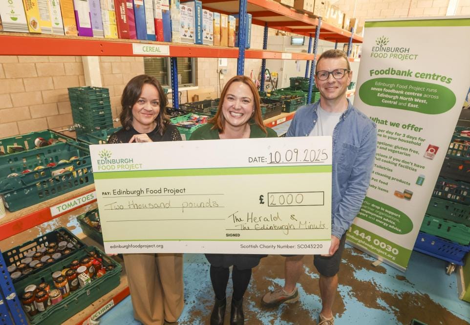 Local journalism funds £2,000 donation to Edinburgh Food Project